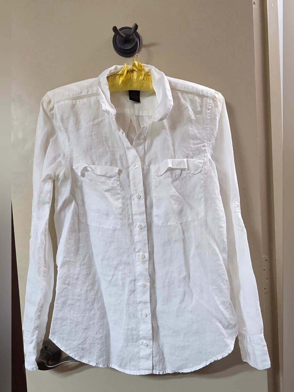 Calvin Klein Jeans White Button-Front Long Sleeve Shirt